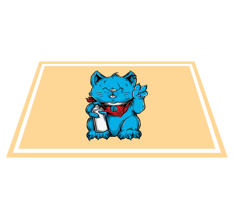 Spisebrikke spedbarn glad blå katt - Tenstickers