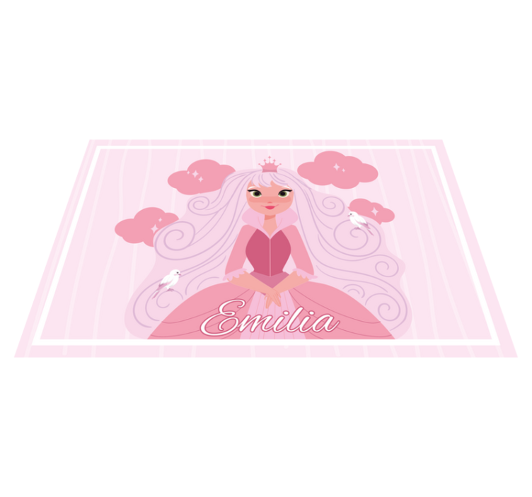 Rosa prinsesse med sky spisebrikke spedbarn - Tenstickers