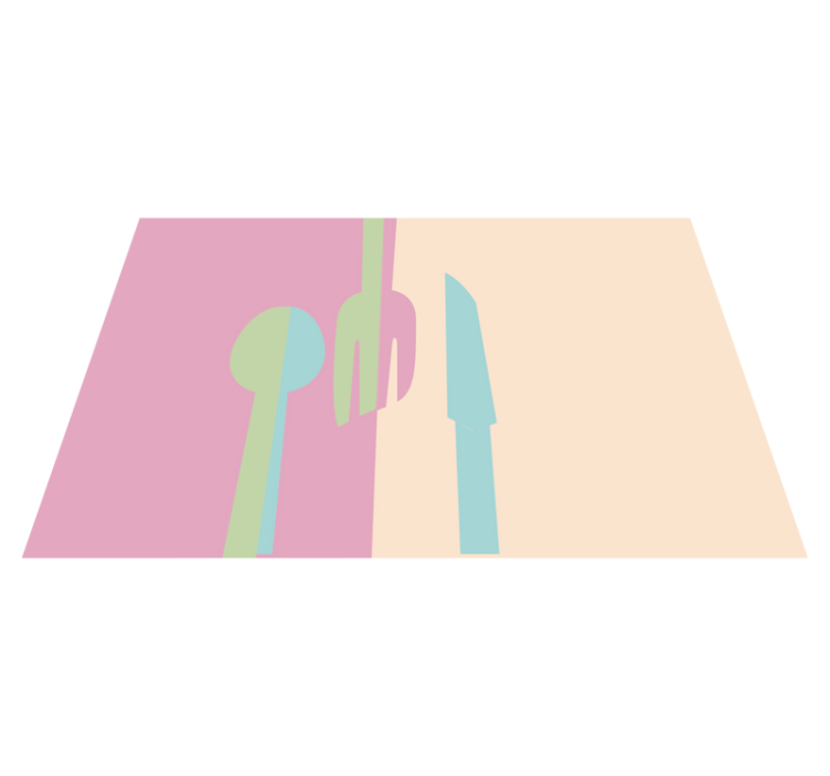 Spisebrikke original med stiliserte bestikkelementer - Tenstickers