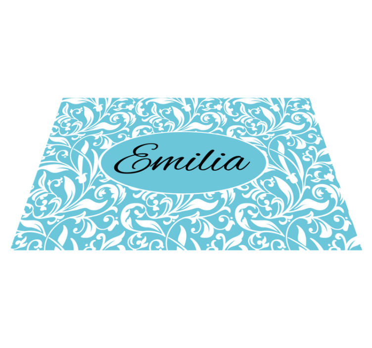 Vintage blomstermønster spisebrikke med navn - Tenstickers