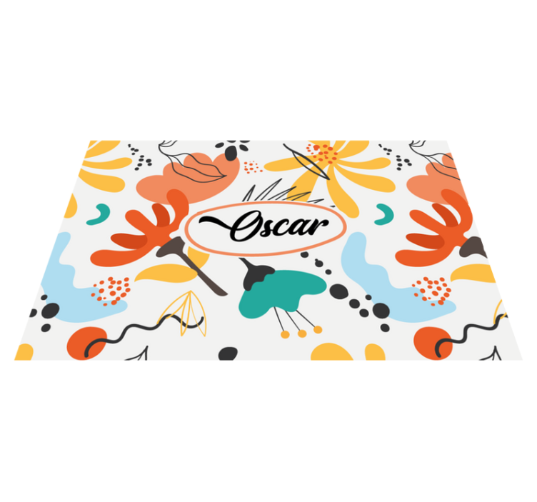 Abstrakt kunst med lyse farger spisebrikke med navn - Tenstickers