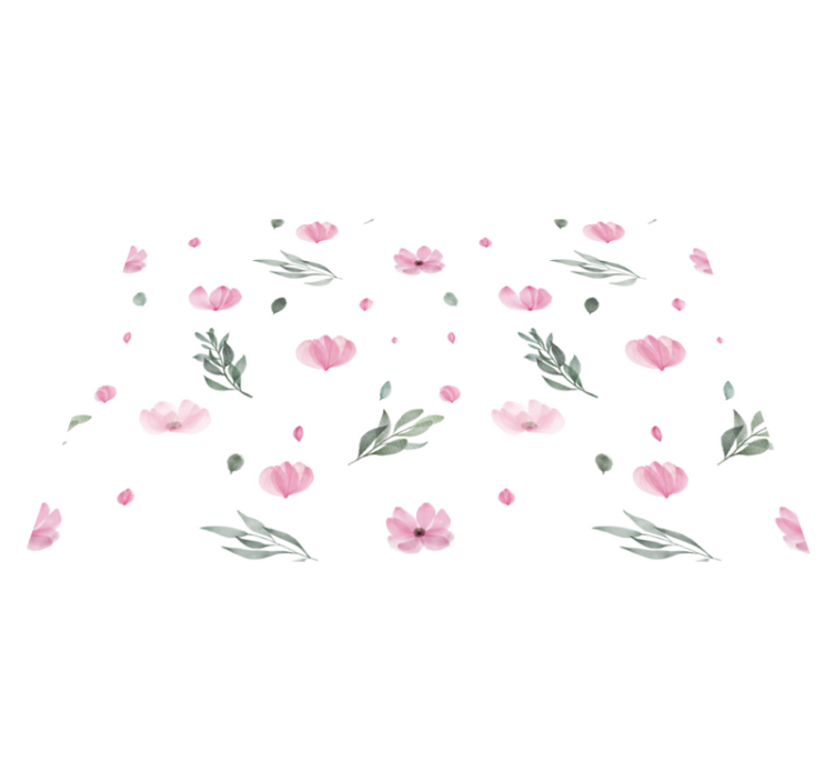 Rosa minimalistiske små blomster spisebrikke spedbarn - Tenstickers