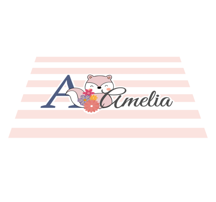 Spisebrikke spedbarn søt rev med blomster - Tenstickers