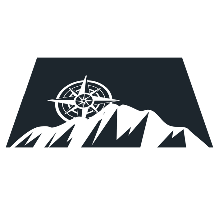 Spisebrikke tekster med fjellkompassdesign - Tenstickers