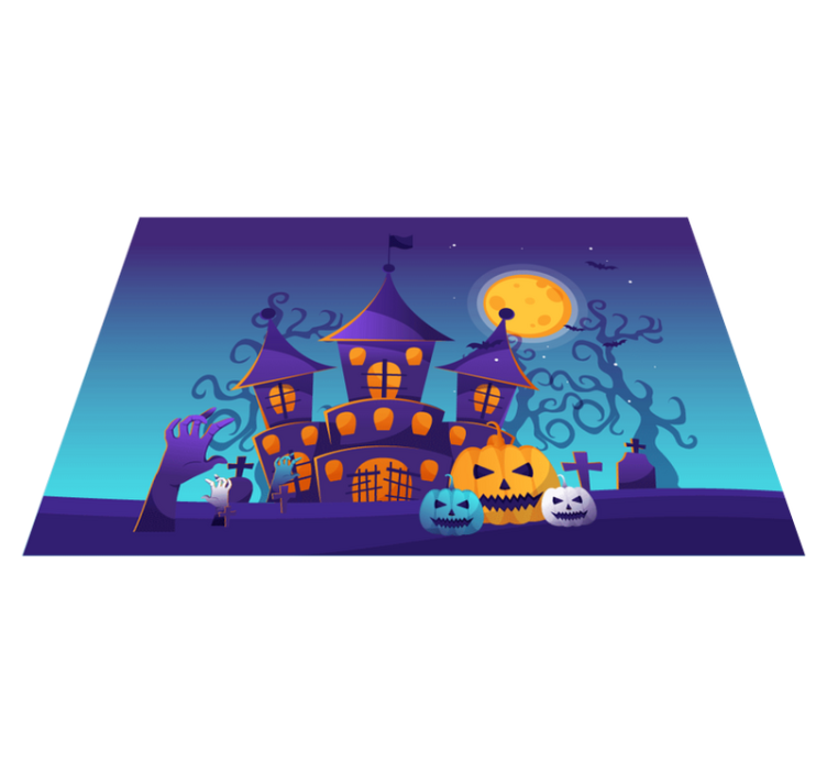 Spisebrikke halloween med spøkelsesslottmotiv - Tenstickers
