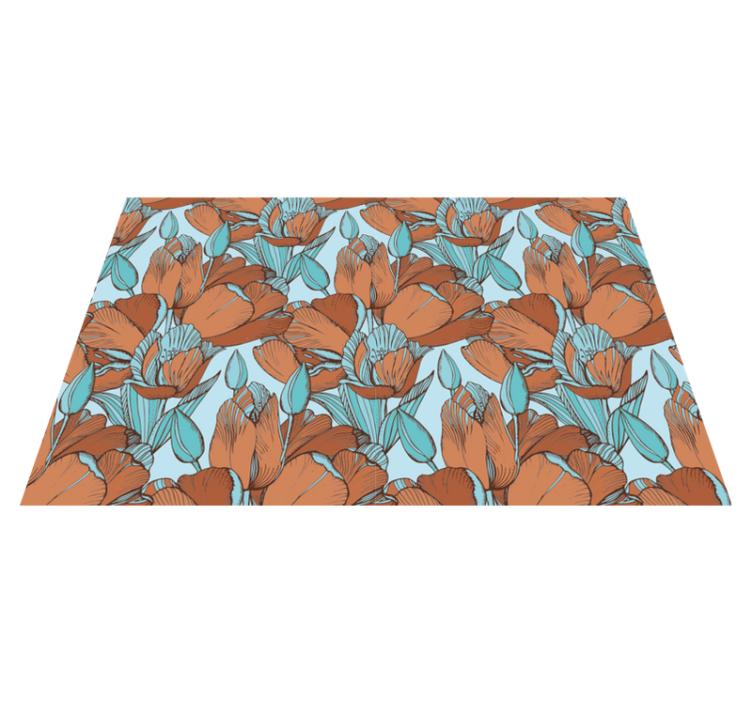 Brune tulipaner kunstnerisk blå design spisebrikke elegant - Tenstickers