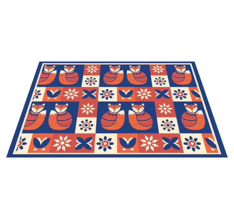 Fargerikt dyremønster i tradisjonell stil spisebrikke original - Tenstickers