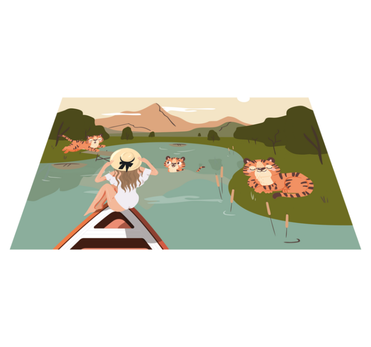 Spisebrikke spedbarn med lekne tigre motiv - Tenstickers