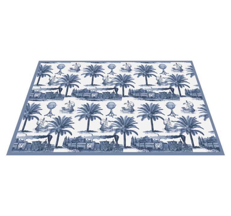 Fransk vintage mønster i blått spisebrikke original - Tenstickers