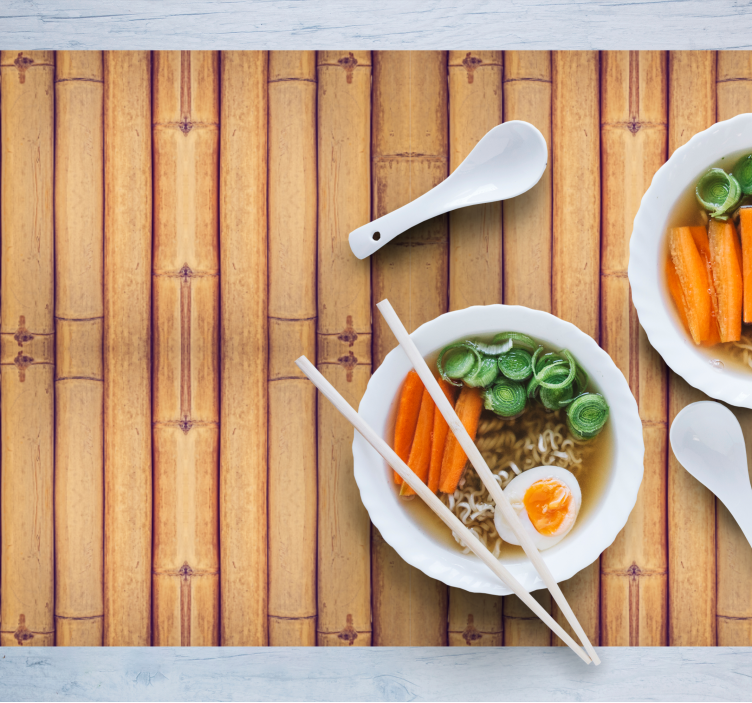 Bambus tre tekstur effekt spisebrikke tekstur - Tenstickers