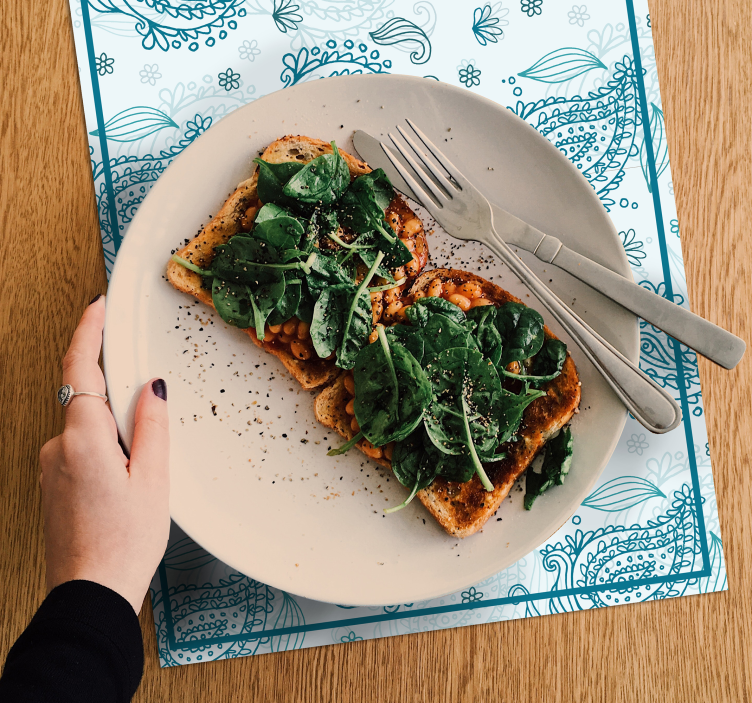 Blomster paisley spisebrikker - Tenstickers