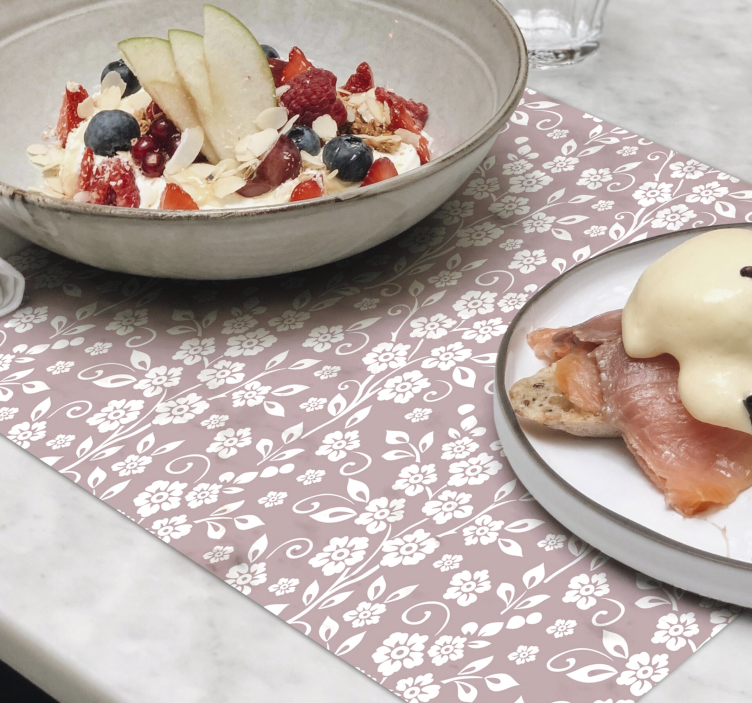 Elegante blomster mønster blomster spisebrikker - Tenstickers