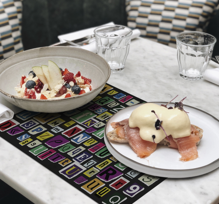 Fargerike bokstaver moderne spisebrikker - Tenstickers