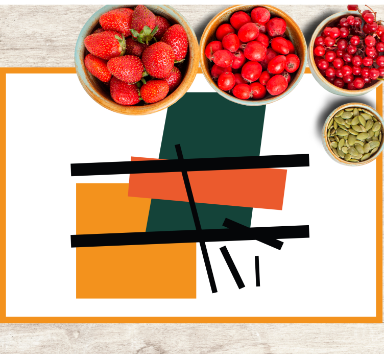 Firkanter og rektangler abstrakt kunst spisebrikke original - Tenstickers