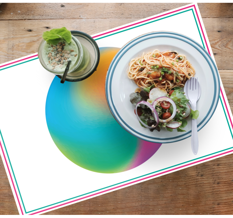 Flerfarget sirkel abstrakt kunst spisebrikke original - Tenstickers