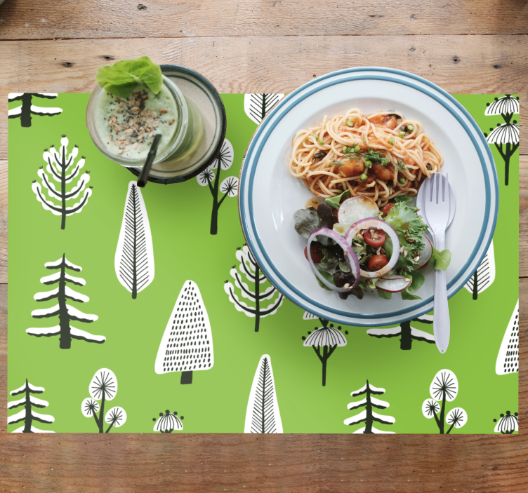 Forskjellige grønne trær spisebrikke original - Tenstickers