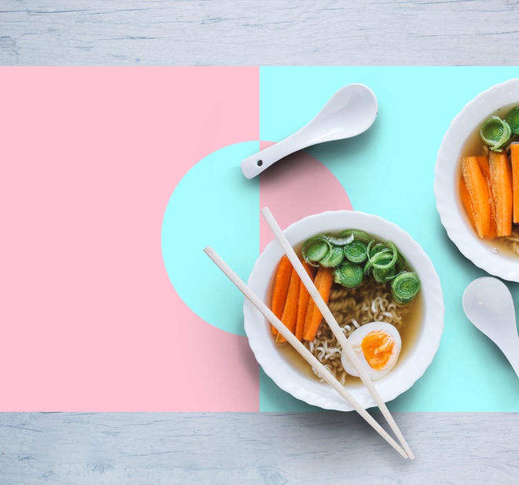 Geometrisk rund fargeblokk spisebrikke original - Tenstickers