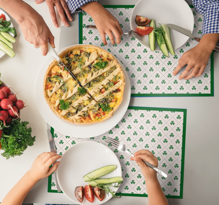 Grønn vintage mønster originale spisebrikker - Tenstickers