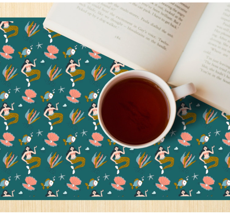 Havfrue sjødyr tegneserie barn spisebrikker - Tenstickers