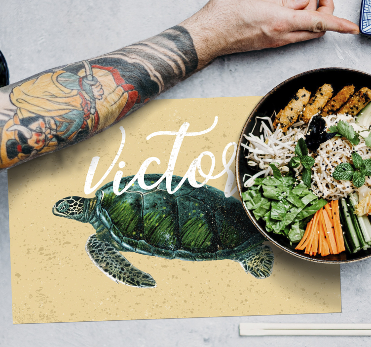 Havskilpadde med navnet skilpadde spisebrikker - Tenstickers