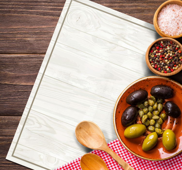 Hvitt tre spisebrikke rektangulær - Tenstickers