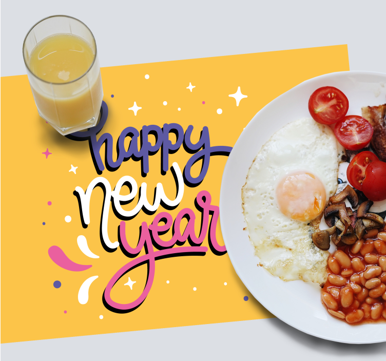 Morsomt tegneserie nyttår spisebrikke original - Tenstickers