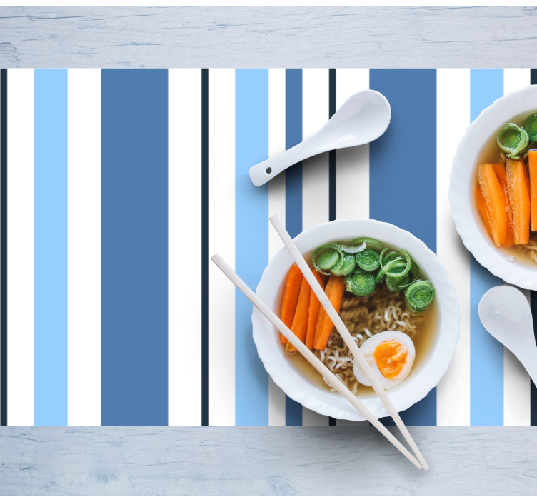 Nyanser av blå striper spisebrikke tekstur - Tenstickers