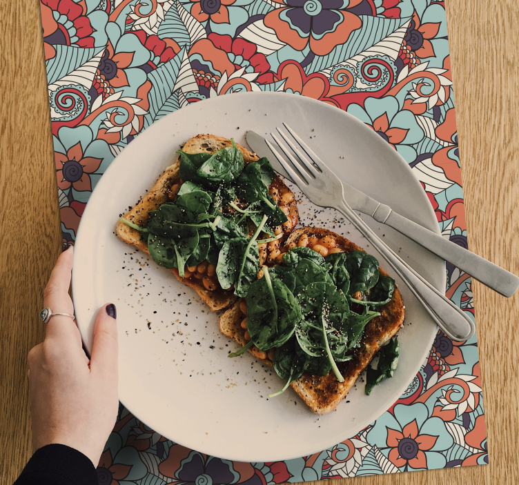 Paisley barokke floral spisebrikker - Tenstickers