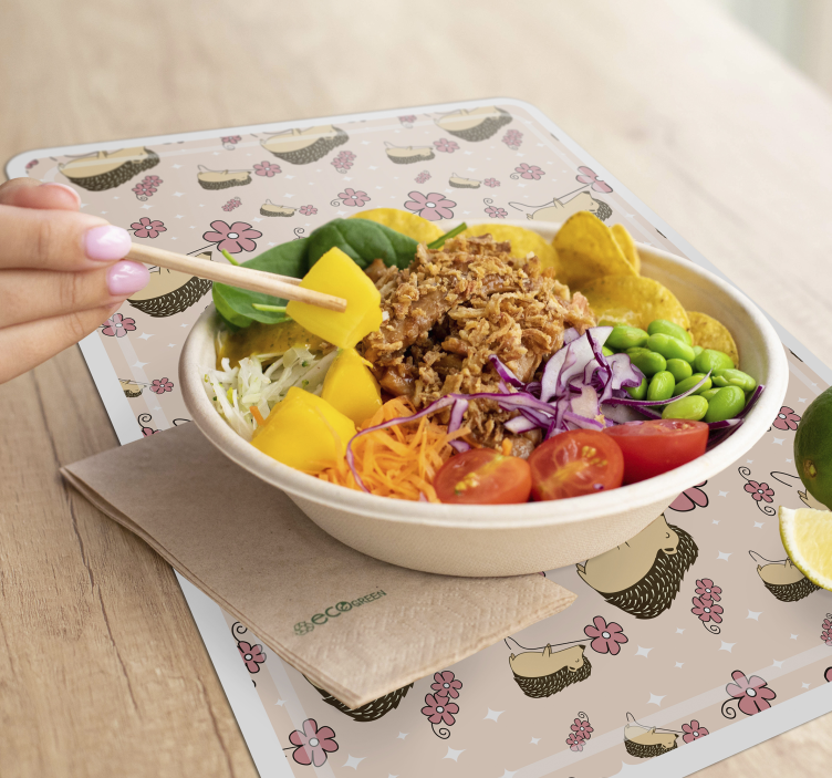 Piggsvin og tusenfryd pinnsvin spisebrikker - Tenstickers