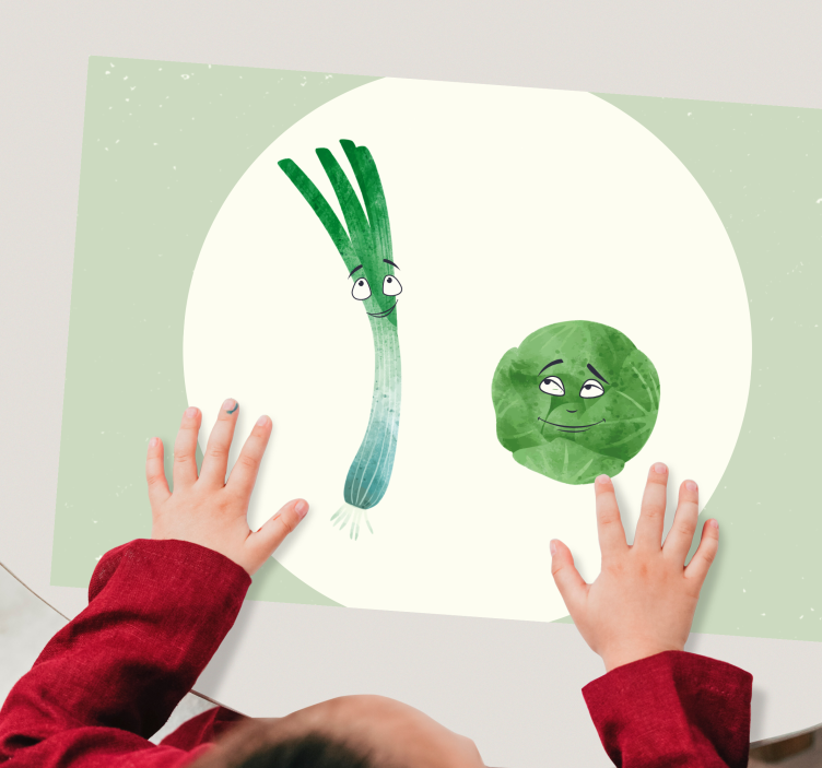 Purre og rosenkål illustrasjon spisebrikke spedbarn - Tenstickers