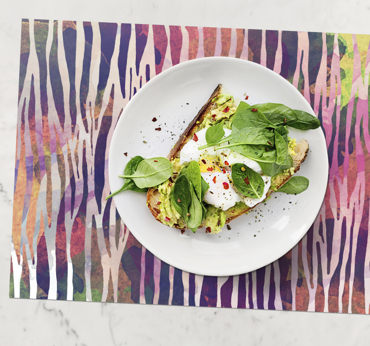 Regnbue sebra trykk placemats - Tenstickers