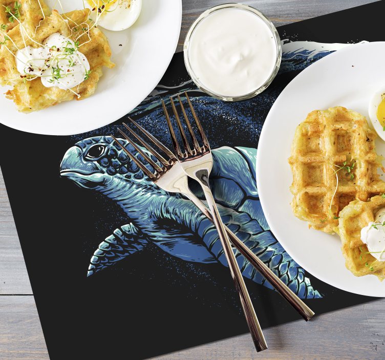 Skilpadde hånd tegning skilpadde spisebrikker - Tenstickers