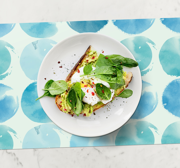 Turkis abstrac sirkel originale spisebrikker - Tenstickers