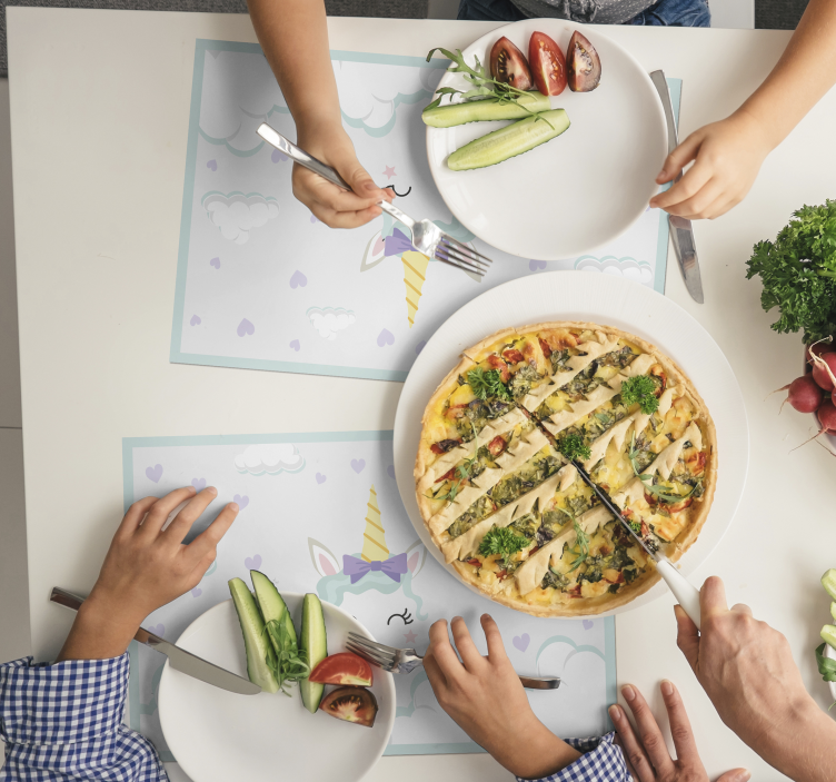 Vakre enhjørning barn spisebrikker - Tenstickers