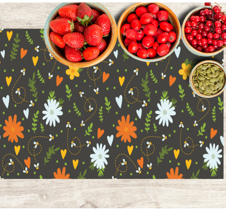 Vårens fargerike mønster spisebrikke original - Tenstickers