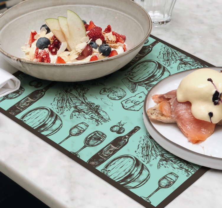 Vin tema originale spisebrikker - Tenstickers