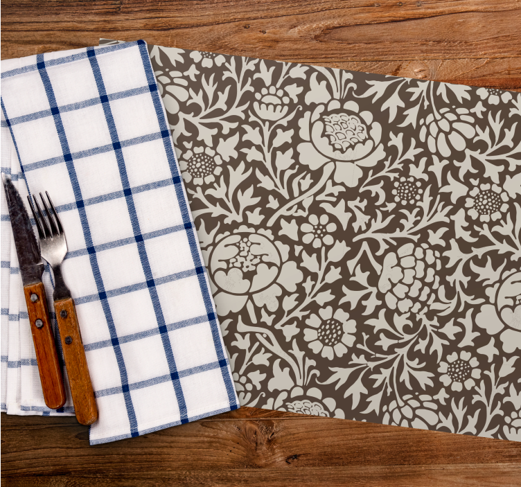 Vintage blomstertrykk spisebrikke rektangulær - Tenstickers