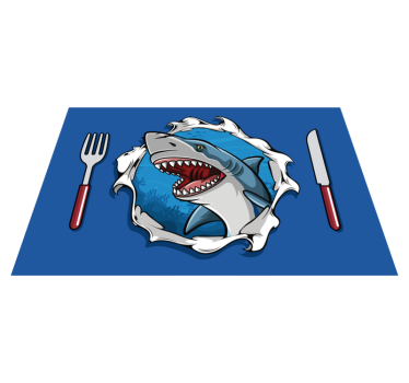 Stor hai 3d fisk vinyl spisebrikker - Tenstickers