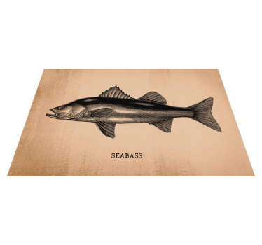 Spisebrikke original havabbor illustrasjon - Tenstickers