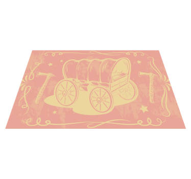 Spisebrikke original med vintage vogn illustrasjon - Tenstickers