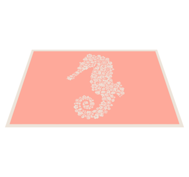 Spisebrikke original sjøhest med blomsterdesign - Tenstickers