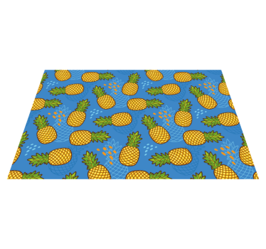 Ananas på blå bakgrunn originale vinylplattformer - Tenstickers