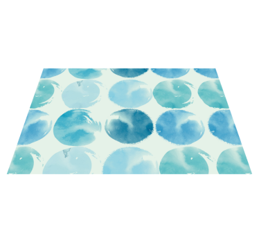 Turkis abstrac sirkel originale vinylplattematter - Tenstickers