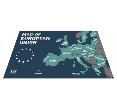 Europeiske unions kart originale vinylplattformer - Tenstickers