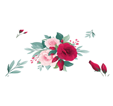 Spisebrikke original blomsterdekorasjon motiv - Tenstickers