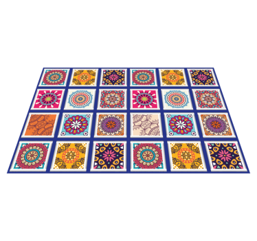 Spisebrikke original geometriske blomsterdesign - Tenstickers