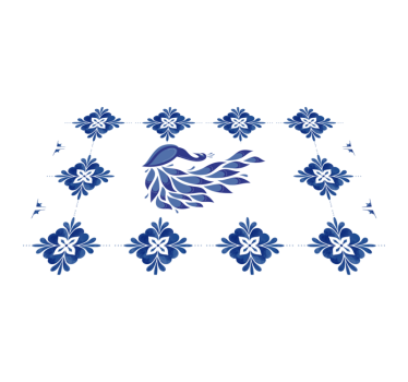 Delftware påfugl originale vinylplater - Tenstickers