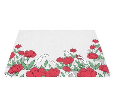 Spisebrikke original blomsterdesign med blader - Tenstickers