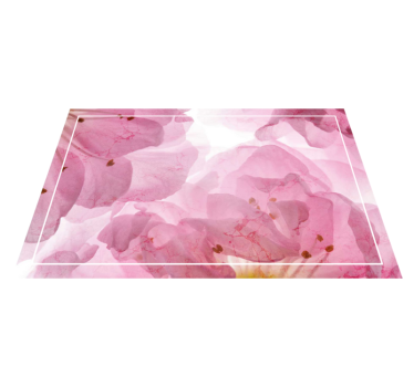 Rosa blomster med blader originale spisebrikke - Tenstickers