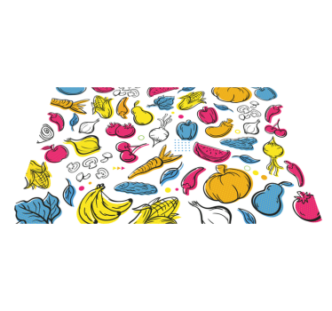 Fargerike grønnsaksmønstre spisebrikke original - Tenstickers